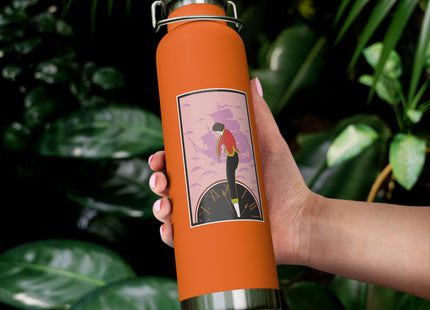 Woman Waiting for her Beloved at 1:59 by Kobayashi Kaichi Copper Vacuum Insulated Bottle, 22oz