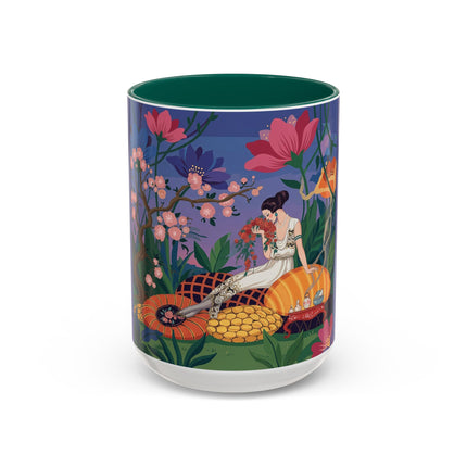 The Garden Of Quiet Reverie Colorful Mugs – Art Deco Botanical Serenity