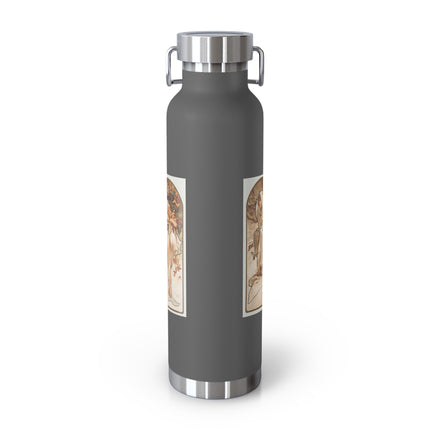 The Seasons by Alphonse Maria Mucha Copper Vacuum Insulated Bottle, 22oz