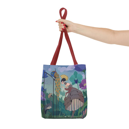 🦚🌸 The Lady Of The Peacock Garden Tote Bag – Art Deco Floral Fantasy
