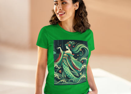 Mermaid Queen Rising from the Deep Women's Midweight Cotton Tee