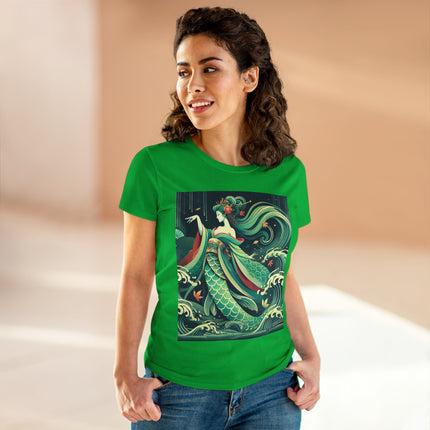 Mermaid Queen Rising from the Deep Cotton Tee