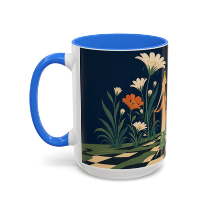 🌼🧡 The Midnight Floral Masquerade Colorful Mug – Art Deco Fashion Fantasy