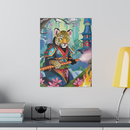 Cyberpunk Leopard Matte Canvas, Stretched, 0.75"