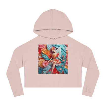 Hibiscus Fairy Women’s Cropped Hooded Sweatshirt