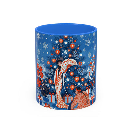 🎋❄️ The Winter Lantern Celebration Colorful Mug – Elegant Asian Christmas Fantasy