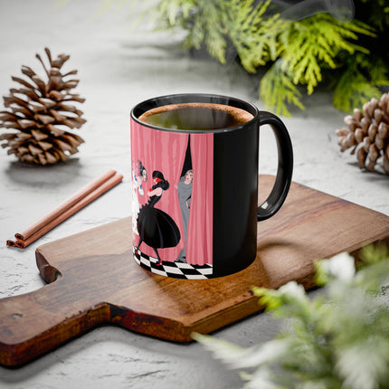 The Ladies Behind The Velvet Curtain Colorful Mugs – Art Deco Theatrical Elegance