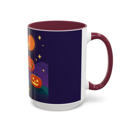 🎃🕯️ Moonlit Pumpkin Masquerade Colorful Mug – Whimsical Halloween Charm