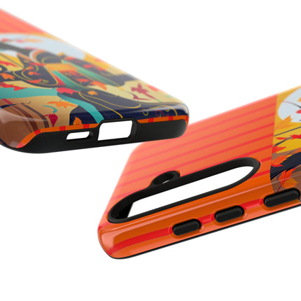 Black Cat in Kimono Phone Cases