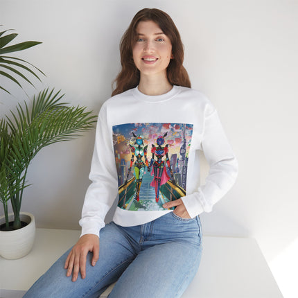 Cyber Punk Robot Models Unisex Heavy Blend™ Crewneck Sweatshirt