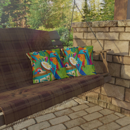 Colorful Macaws Outdoor Pillows