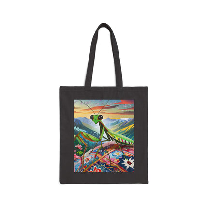 The Joyful Mantis Cotton Canvas Tote Bag