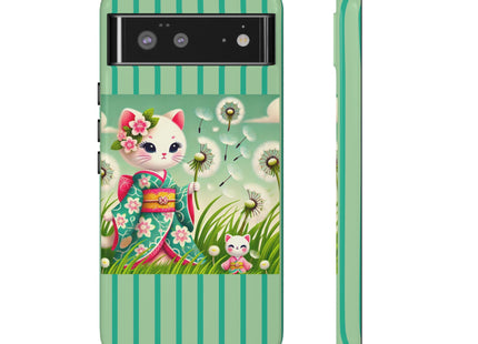 Geisha Kitten and the Dandelion Phone Cases