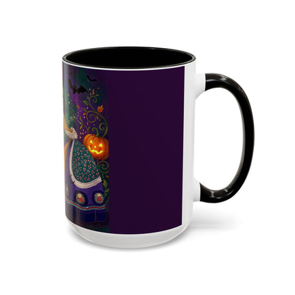 🎭🎃 The Masquerade Beneath The Pumpkin Lantern Colorful Mug – Theatrical Halloween Charm