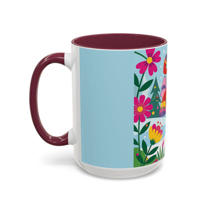 🌸🎄 Christmas In The Winter Garden Colorful Mug – Whimsical Holiday Fantasy
