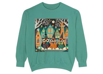 Night of the Trick-or-Treating Owlets Unisex Garment-Dyed Sweatshirt