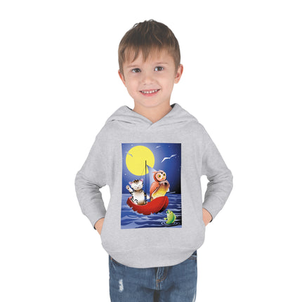 Embarking on a Moonlit Journey Toddler Pullover Fleece Hoodie