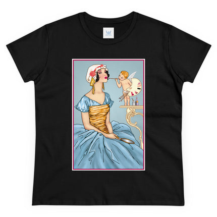 The Enchanting Painter: A Fairy's Artistic Touch Ceramic Women's Midweight Cotton Tee