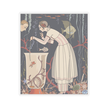 The Dazzling Little Fish by George Barbier Kiss-Cut Stickers