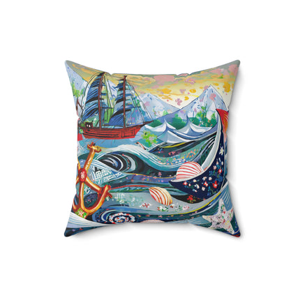 Nautical Patterns Spun Polyester Square Pillow
