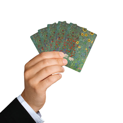 Farm Garden with Sunflowers by Gustav Klimt Playing Cards