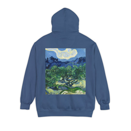 Olive Trees by Vincent Van Gogh Unisex Garment-Dyed Hoodie