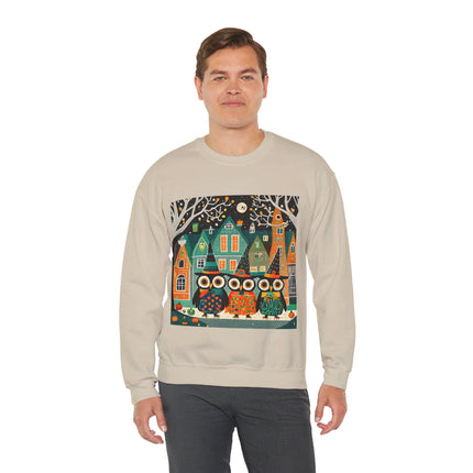 Night of the Trick-or-Treating Owlets Unisex Heavy Blend™ Crewneck Sweatshirt
