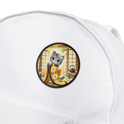 Playful Kitten in the Tea Room Iron-On Patches