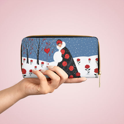 🌹❄️ The Winter Rose Reverie Wallet – Art Deco Winter Romance