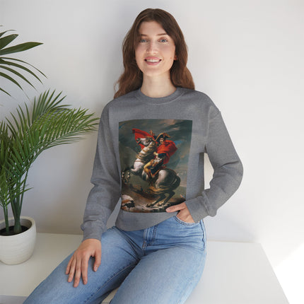 Napoleon Crossing the Alps by Jacques-Louis David Heavy Blend™ Crewneck Sweatshirt