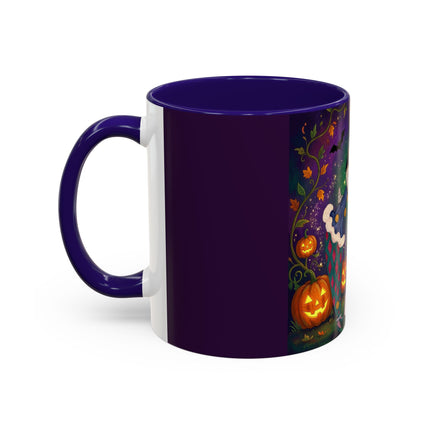 🎭🎃 The Masquerade Beneath The Pumpkin Lantern Colorful Mug – Theatrical Halloween Charm