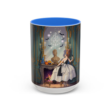 🕯️🎃 The Moonlit Manor Drawing Room Colorful Mug – Elegant Halloween Charm