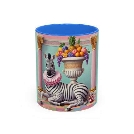 Still Life with Zebra, Fruit, and Pink Columns Colorful Mugs (11oz, 15oz)