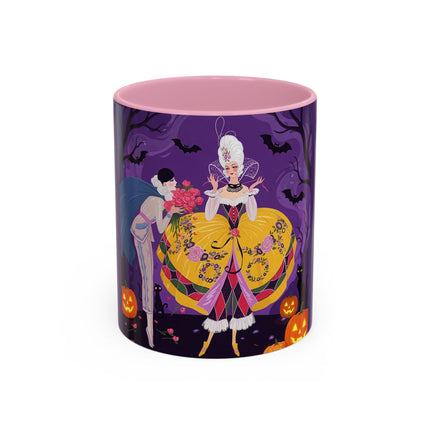 🎭🌹 The Harlequin Rose Masquerade Colorful Mug – Theatrical Halloween Romance