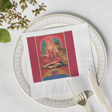 July & Ruby Zodiac White Coined Napkins
