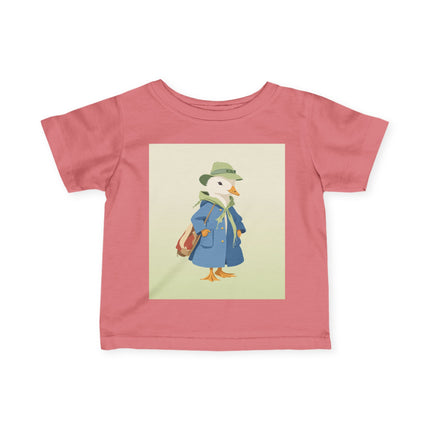🦆🎒 The Little Woodland Duck Explorer Infant Fine Jersey Tee – Whimsical Storybook Adventure