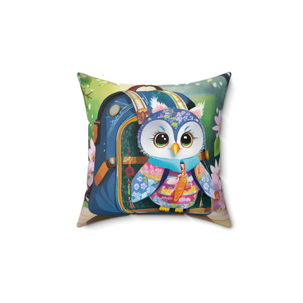Baby Owl Spun Polyester Square Pillow