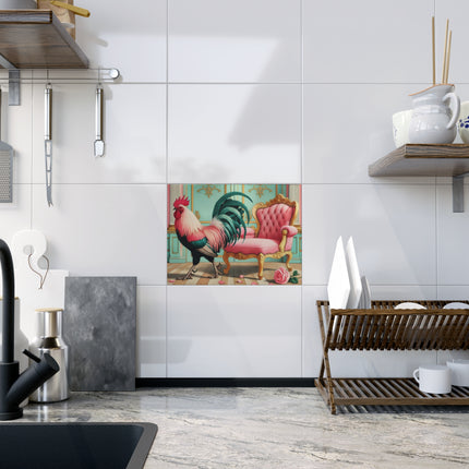 The Salon Rooster Ceramic Tile