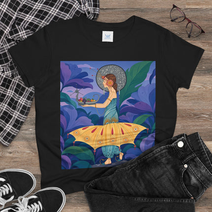 🦋🌿 The Butterfly Garden Offering Cotton Tee – Art Deco Botanical Fantasy