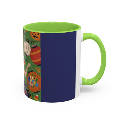 🏮🎃 The Lady Of Halloween Lanterns Colorful Mug – Colorful Art Deco Halloween Charm