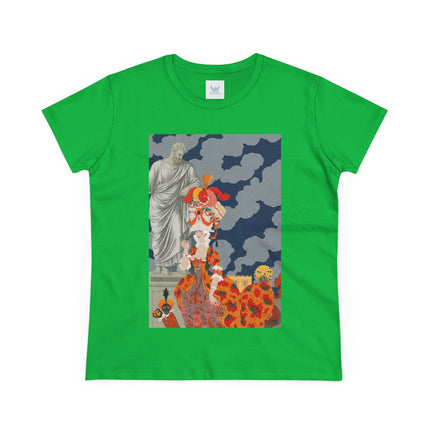 Rococo Grandeur Women's Midweight Cotton Tee – Opulent Elegance & Theatrical Charm
