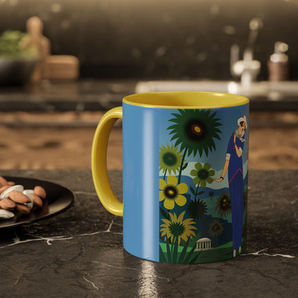 The Secret Language Of Flowers Colorful Mugs – Art Deco Botanical Elegance