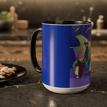 Wishes Beneath the Comet Sky Colorful Mug (11oz, 15oz) – Celestial Magic, Art Deco Elegance & Dreamy Wonder