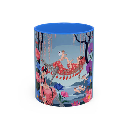 The Ladies Of The Enchanted Hammock Colorful Mugs – Art Deco Whimsical Garden Elegance