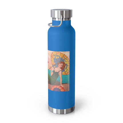 Mermaid with Parasol and Cupid by George Barbier Copper Vacuum Insulated Bottle, 22oz