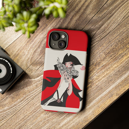 Crimson Masquerade Phone Case – Dramatic Grace & Bold Elegance