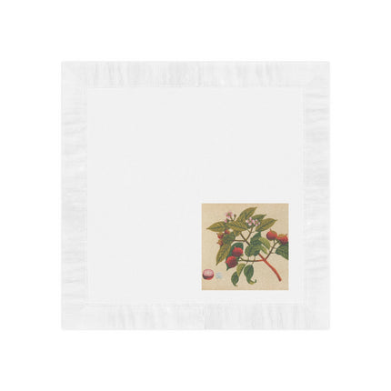 Album of watercolors of Asian fruits and flowers Pl.17 by Anonymous White Coined Napkins