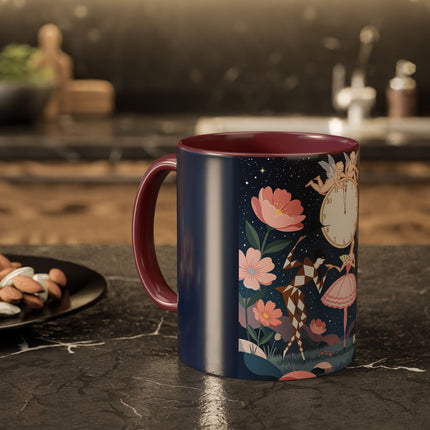 🕛🌸 Midnight Waltz Before Christmas Colorful Mug – Art Deco Holiday Fantasy