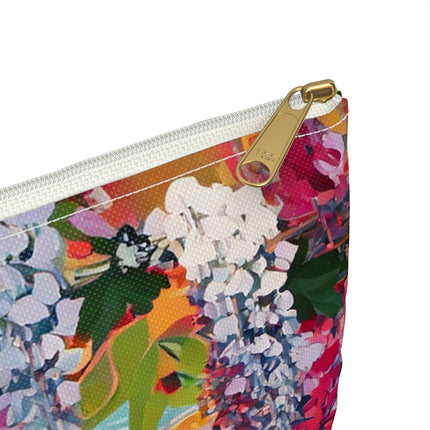 Golden Wisteria Elegance Accessory Pouch – Klimt Inspired Japanese Art Nouveau Design
