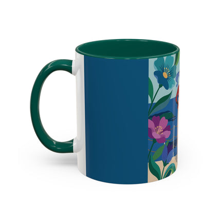 The Lady Of The Golden Horizon Colorful Mugs – Art Deco Coastal Elegance